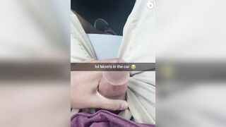 Masturbating with mom in the car - Mom Son Snapchat