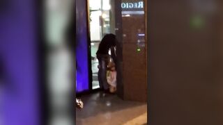 Girl Caught In Public With Huge Dick In Mouth, Then Flashes Her Pussy
