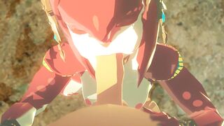 Mipha blowing and riding link, full version in comments - Monster Girl