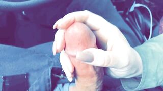 Stroking A Hard Cock In Public - Nail Fetish