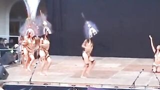 Incan folk dancing - Naked On Stage