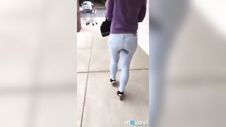 pissing her pants while walking to the car