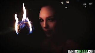 Jade Nile is a Topless Fire Spinner!