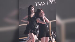 Korean Pop Music: I-dle Shuhua and Minnie showing off their haunches