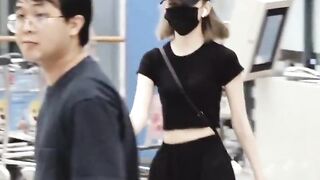sakura - bra seen through black shirt with strap between boobs
