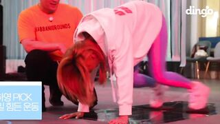 Korean Pop Music: Apink - Hayoung groans during her 'exercise'