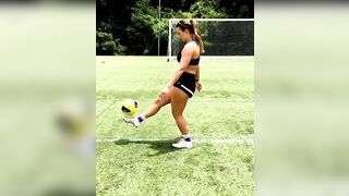 For those that said her soccer skills are below average... I'd say she's pretty good with balls