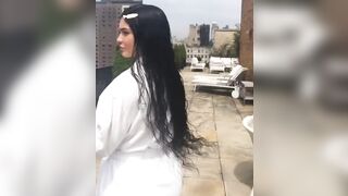 Walking in robe - Kylie Jenner