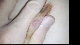 Squeezing my wife's nipple. - Lactation