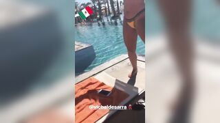 sexy dancing showing off her arse in a bikini