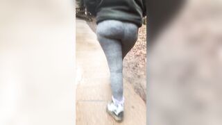 Leggings: Taking my wife's PAWG ass for a walk. Look at that thing bounce ??