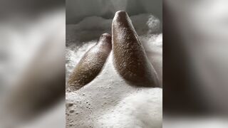 Having a bath and showing my legs to you...