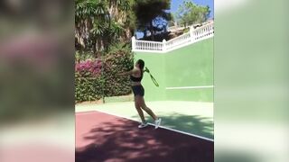 Leila playing tennis