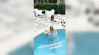 Working out in the pool - Lele Pons
