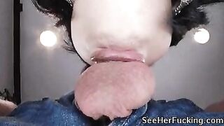 While in her mouth - Licking Dick