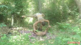 Lustery: Acrobatic sex in the midst of the woods.