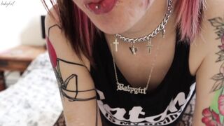 Fresh vid; latex gloves and spit go well jointly