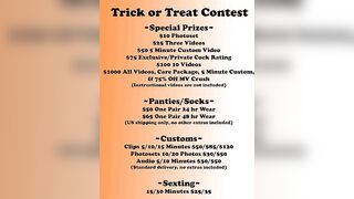 Vote for your Goddess in the Trick or Treat Contest to get some very Sexy Goodies! See Comments for Prizes!