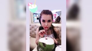 Maria enjoying a coconut - Maria Ozawa