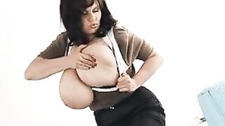 Milena Velba: Pulling Her Breasts Out After a Lengthy Day at the Office